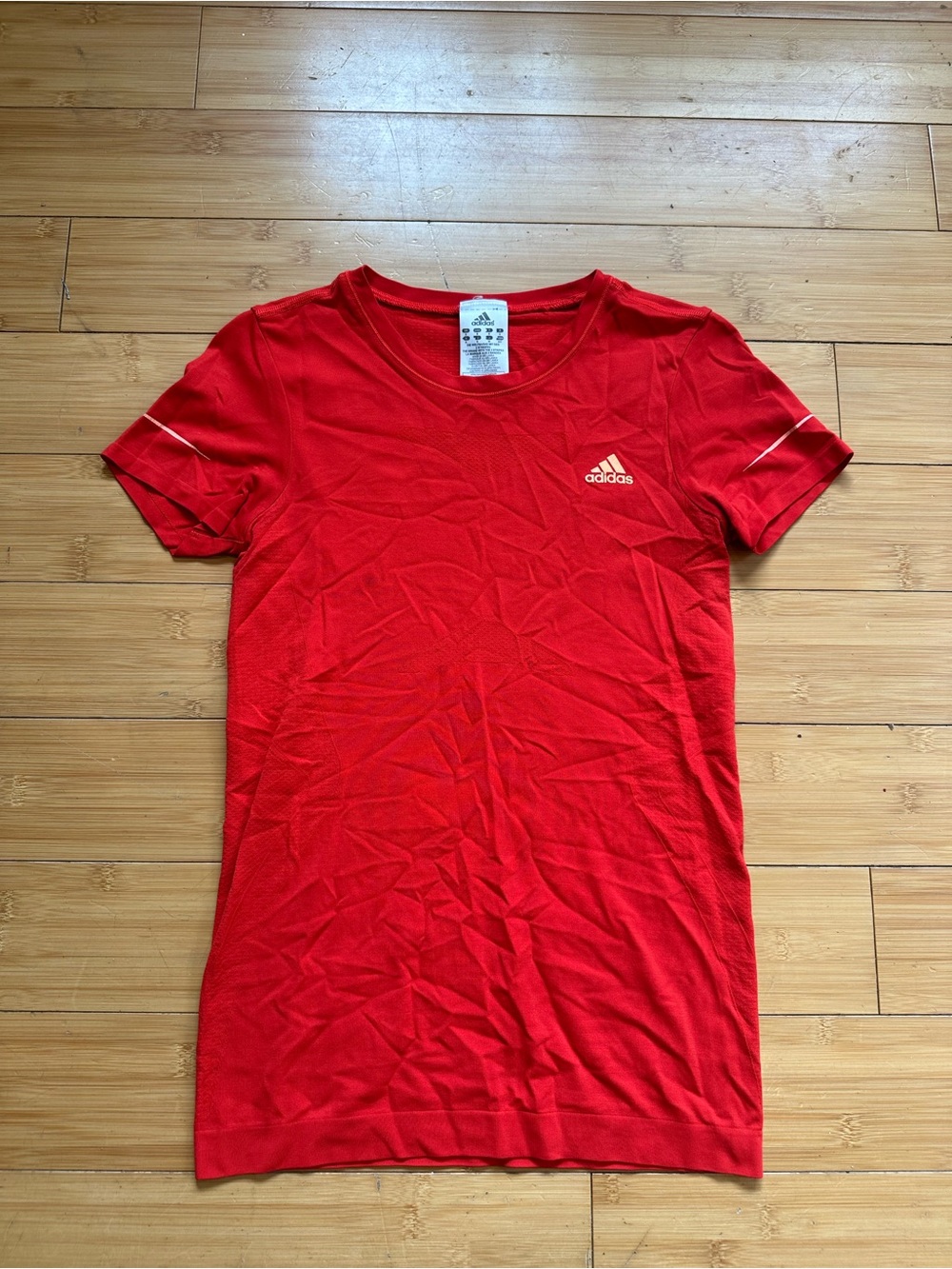 adidas red Athletic Tee